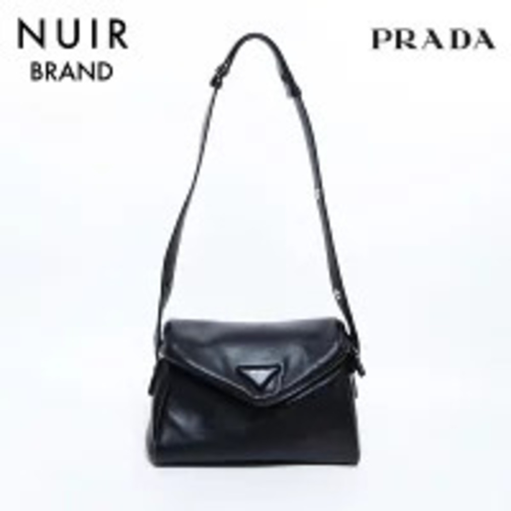 Prada Leather Shoulder Bag Black - Picture 1 of 13